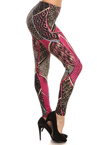 Always Colorful Floral Pattern High Waist Stretch Leggings