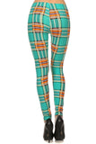 Always Turquoise Plaid Printed Leggings