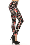 Always High Quality Stretch Black and Red Brackets Leggings