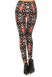 Always High Quality Stretch Black and Red Brackets Leggings