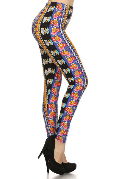 Always Floral Print Colorful Sexy Stretch Leggings