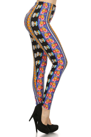 Always Floral Print Colorful Sexy Stretch Leggings
