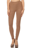 Always Solid Color Buttery Soft Full Length Leggings - Mocha Color