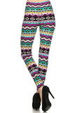 Always Colorful Aztec Print Stretch Comfortable Leggings